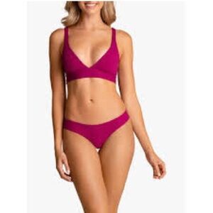 Boys + Arrows Ribbed Deep Magenta Bikini Set- Phil + Wallace